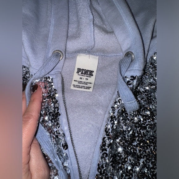 PInk VS sequin zip up - Picture 4 of 4